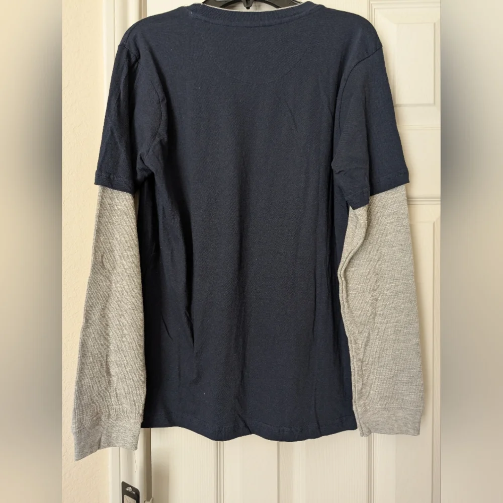 NWT•NFL Houston Texans Double Layer Long Sleeve T-shirt•Navy/Gray•Boys L 14/16 - Picture 3 of 7